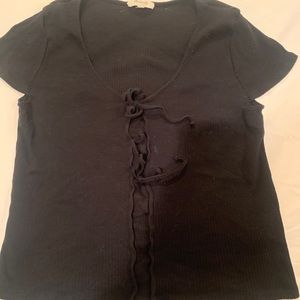 Madewell XS tie front top black
